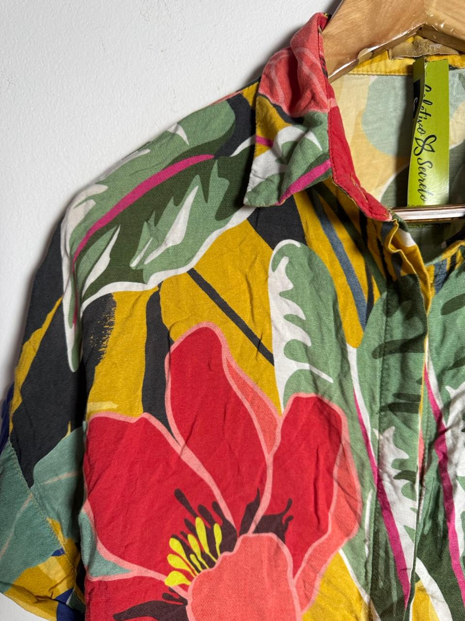Cropped Estampado Floral Tropical – Fresia – tam 38 / 40 - Imagem 2