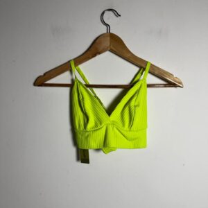 Top Cropped Canelado Neon Amarelo – tam P