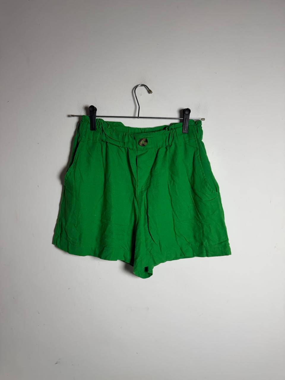 Short Verde Paperbag com Cós Elástico – Ak – tam P