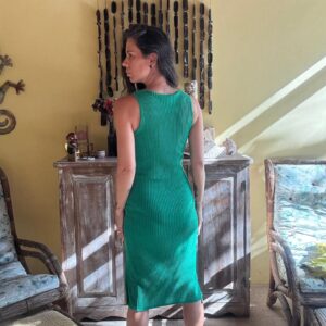 Vestido Canelado Verde Bandeira – tam 38