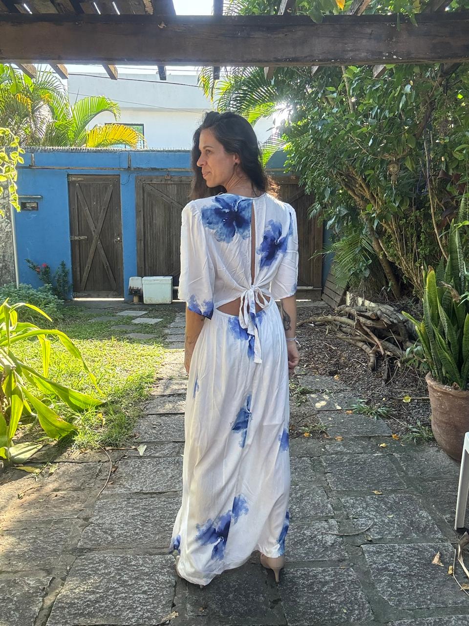 Vestido Longo Azul e Branco – Angel – tam GG - Imagem 6