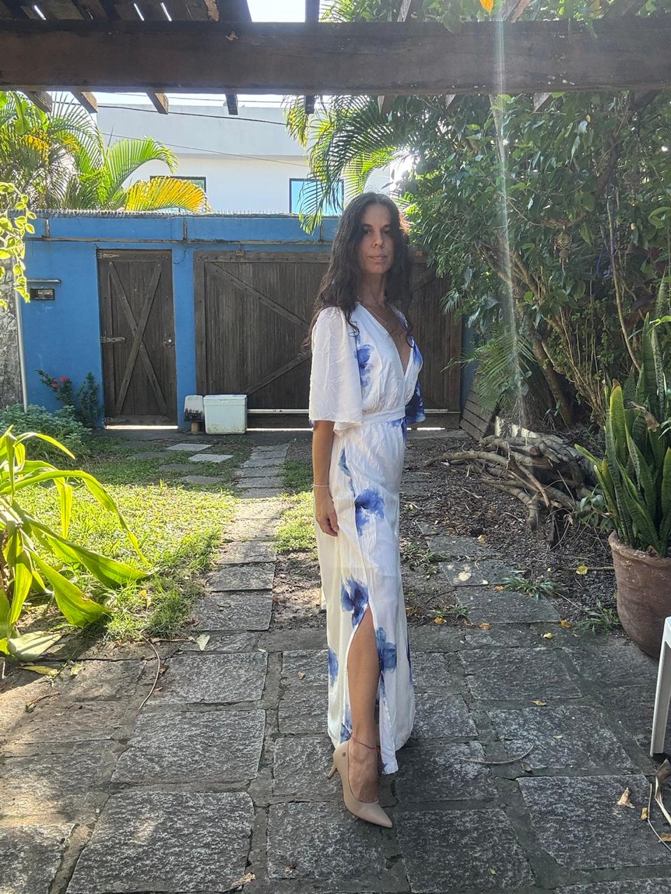 Vestido Longo Azul e Branco – Angel – tam GG - Imagem 5