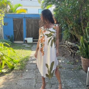 Vestido Estampa Floral Tropical Clara com Alças Franzidas e Costas Abertas – Joelik – tam M