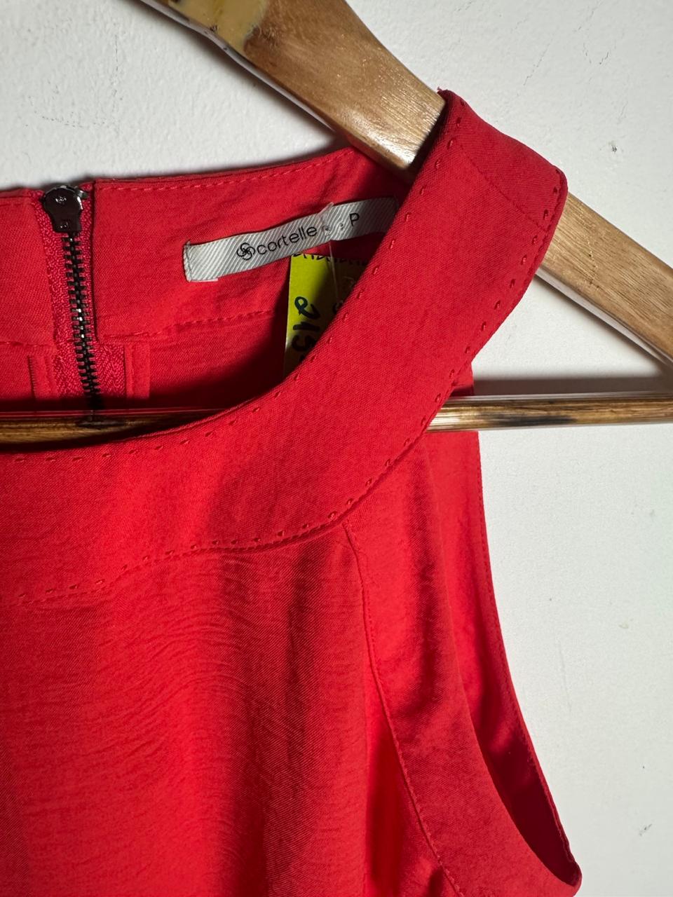 Vestido Halter Vermelho Coral – Cortelle – tam P - Imagem 2
