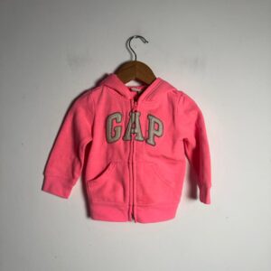 Casaco Moletom com Capuz Rosa Neon – Gap – tam 12 a 18 meses