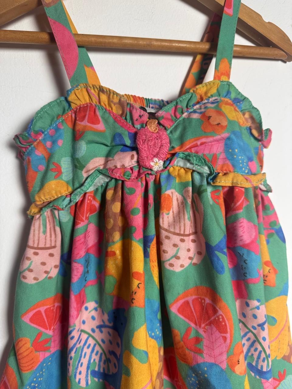 Vestido Estampado Tropical Colorido – Alphabeto – tam 2 anos - Imagem 5