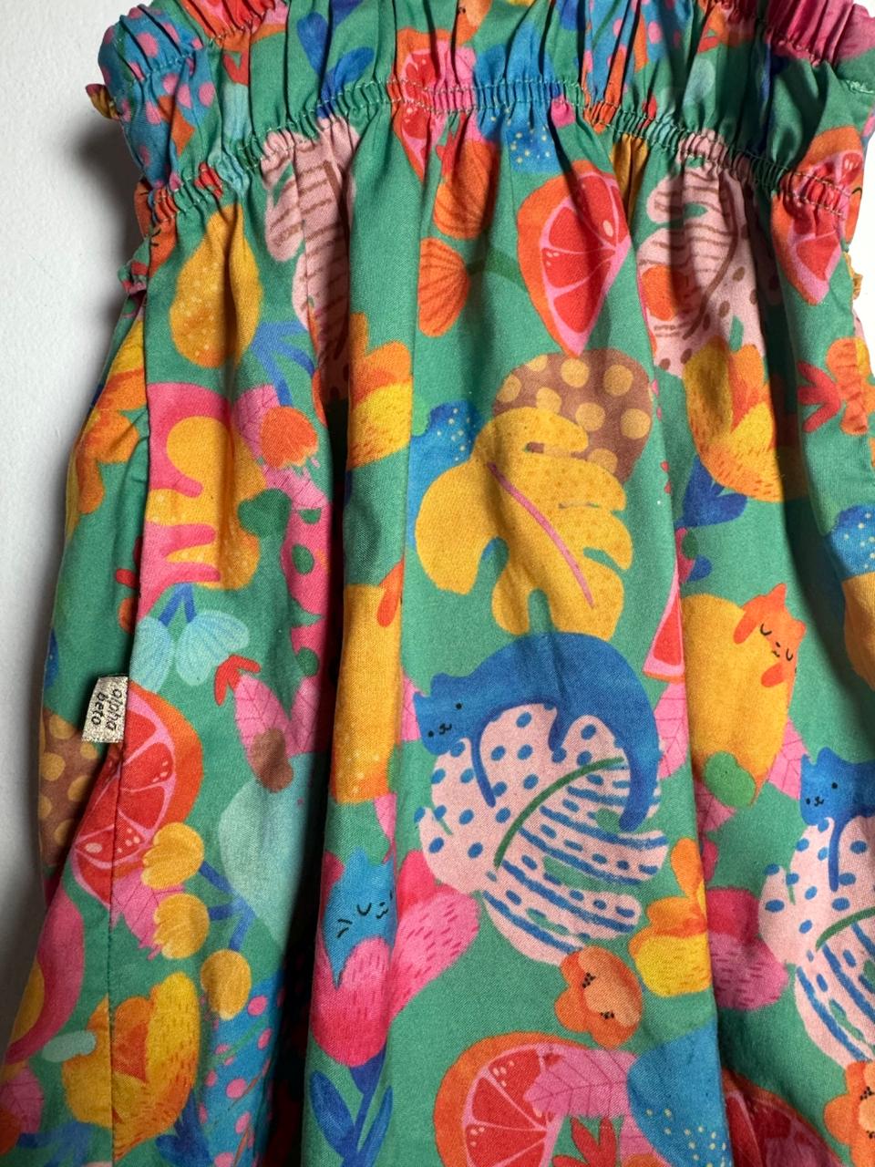 Vestido Estampado Tropical Colorido – Alphabeto – tam 2 anos - Imagem 2