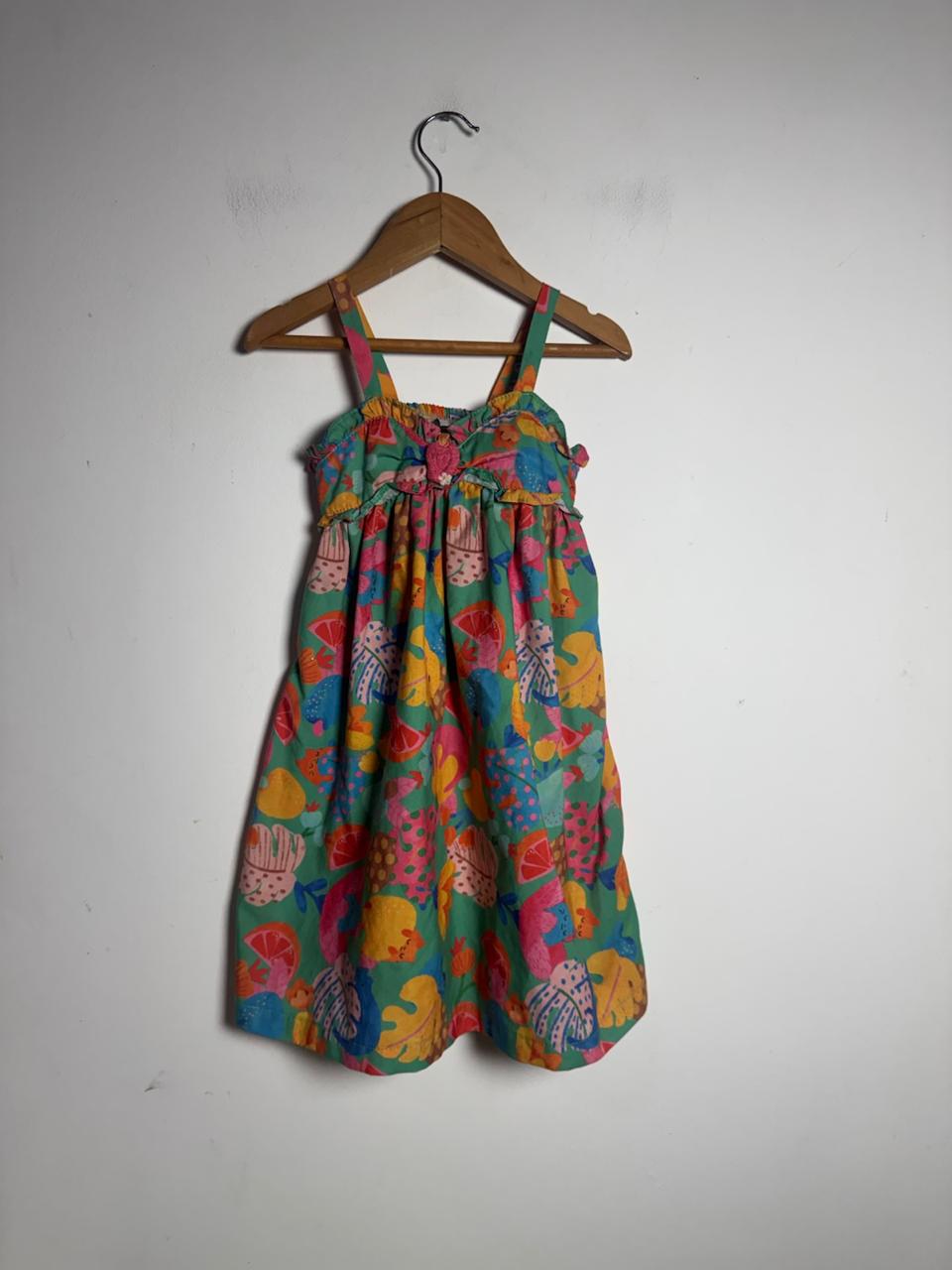 Vestido Estampado Tropical Colorido – Alphabeto – tam 2 anos