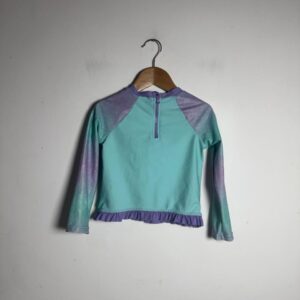 Camisa de Banho Estampa Ariel Sereia com Escamas – Disney – tam 3