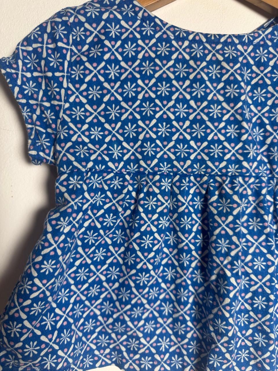 Blusa Estampa Floral Geométrica Azul Carter's – tam 2 - Imagem 2