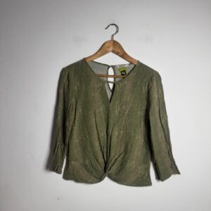 Camisa Estampa Cobra Verde Militar com Nó – Nitrogen – tam 40