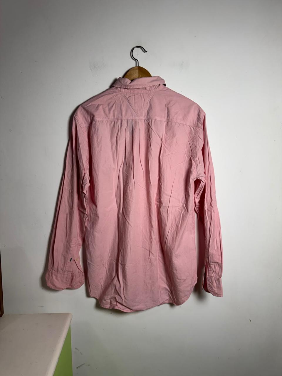 Camisa Social Masculina Rosa Claro Manga Longa – Tommy Hilfiger – tam M - Imagem 2