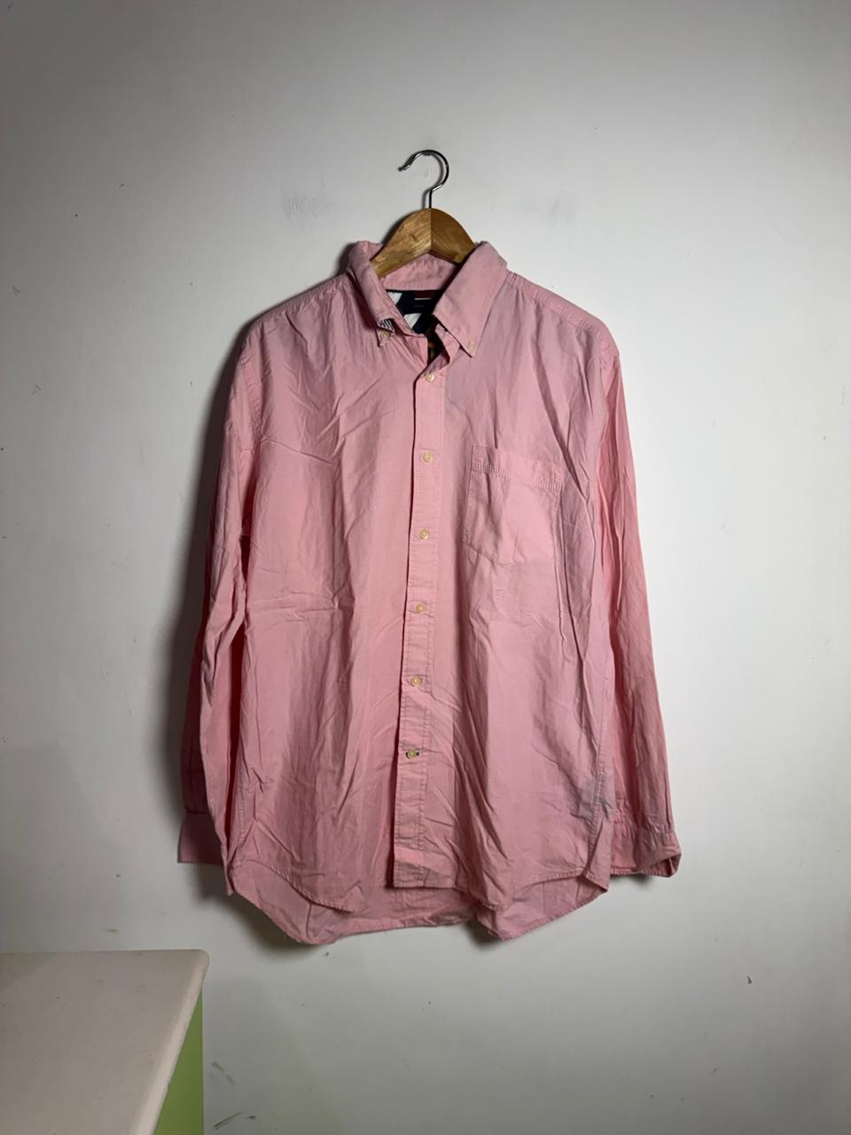 Camisa Social Masculina Rosa Claro Manga Longa – Tommy Hilfiger – tam M
