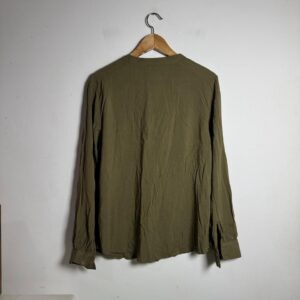 Camisa Masculina Verde Musgo com Botões Gola Padre – Urbano – tam 46
