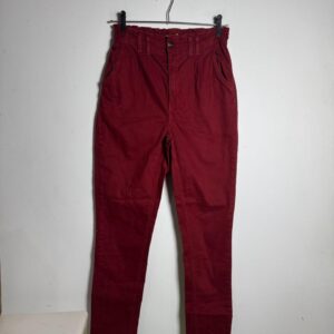 Calça Vinho Cintura Alta Paper Bag – Denim – tam 36
