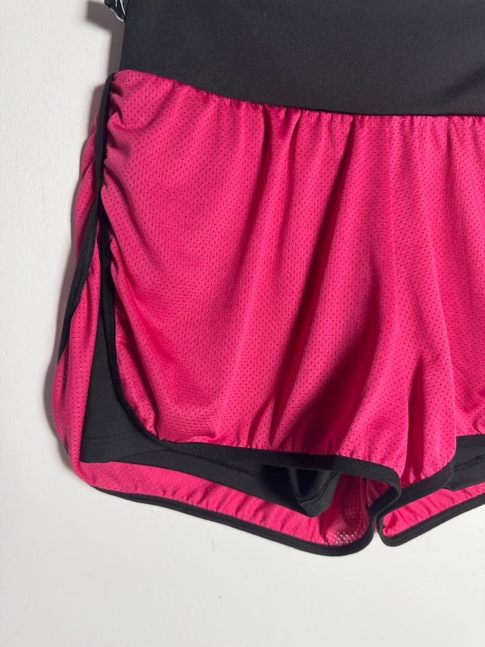 Short de Treino Duplo Rosa e Preto – tam M