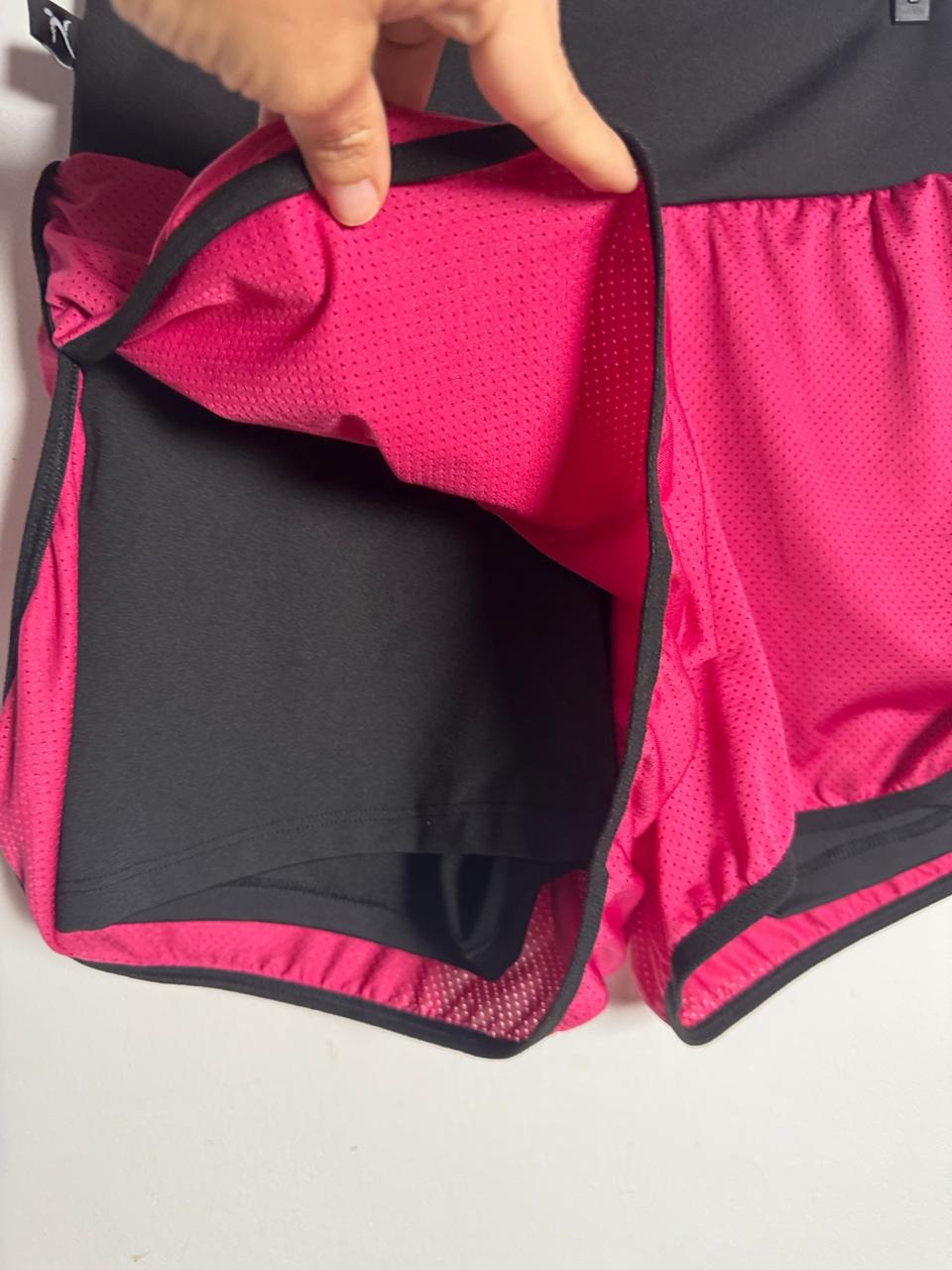 Short de Treino Duplo Rosa e Preto – tam M - Imagem 4