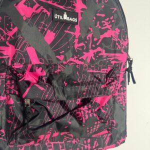 Mochila Estampa Abstrata Rosa e Preto – Util Bags