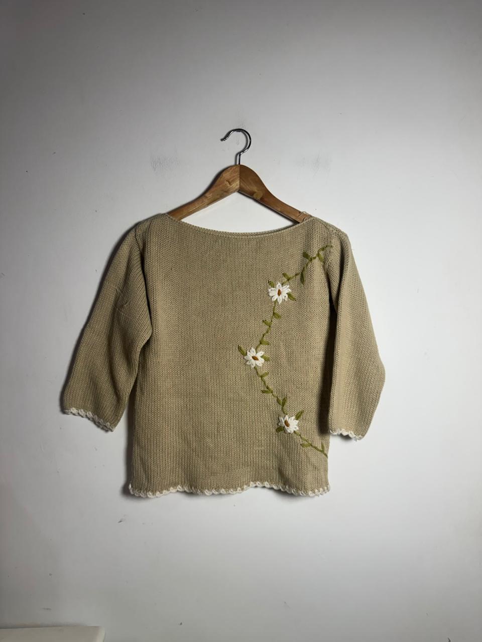 Camisa de tricô com bordado - tam 38/40 - Imagem 2