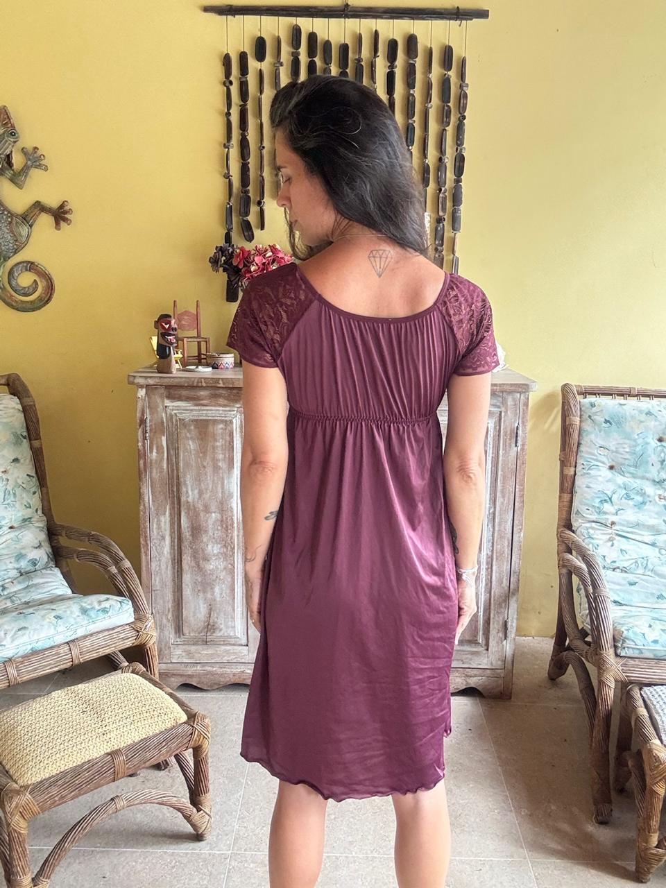 Robe e Camisola Vinho Nupcial – Demillus – tam G - Imagem 4