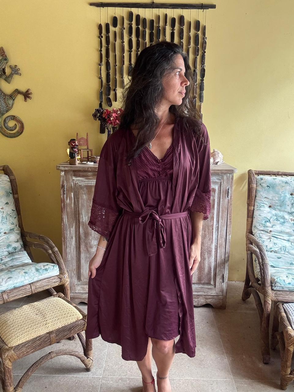 Robe e Camisola Vinho Nupcial – Demillus – tam G - Imagem 6