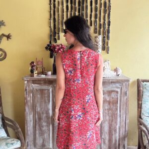Vestido Estampado Floral Vermelho – Zara – tam P