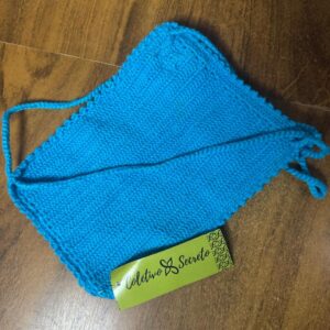 Conjunto Infantil Saia e Top Azul de Crochê – tam 1