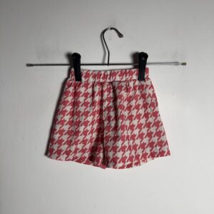 Short Estampado Houndstooth Rosa e Branco – Shein – tam 6 a 9 meses