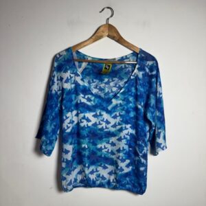 Blusa Estampada de Peixes Azuis – Elementais – tam PP