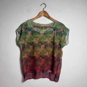 Blusa Estampa Quadriculada Colorida – Checklist – tam P