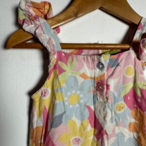 Macacão Infantil Estampado Floral com Babados – Baby Way – tam 9 a 12 meses