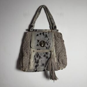Bolsa Boho Animal Print com Laterais Trançadas e Franja – Carmim – tam G