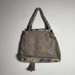Bolsa Boho Animal Print com Laterais Trançadas e Franja – Carmim – tam G