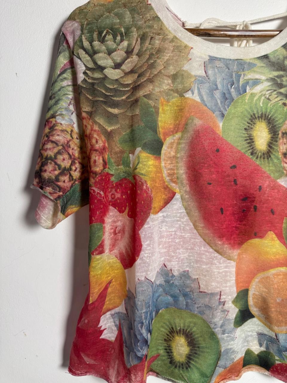 Blusa Estampa Frutas – Shoulder – tam P - Imagem 3