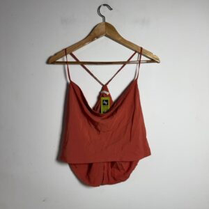 Cropped Drapê Terracota com Alças Cruzadas – Infinite – tam M