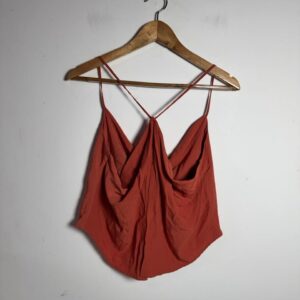Cropped Drapê Terracota com Alças Cruzadas – Infinite – tam M