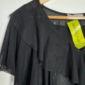Cropped Preto de Tule com Babados e Transparência – Iolzze – tam M