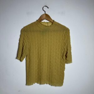 Blusa Texturizada Mostarda com Babados – Cortelle – tam M