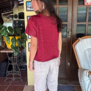 Blusa Marsala Mescla com Aplicação de Tachas – Mivabelle – tam GG