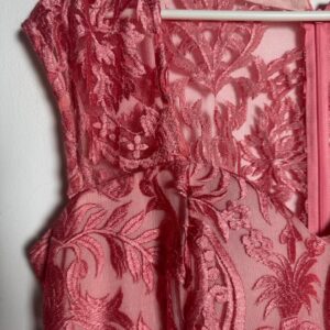 Vestido de Festa Longo Rosa com Bojo e Renda