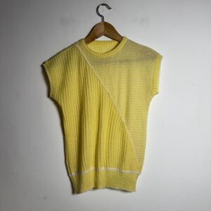 Blusa Amarela de Linha com Design Diagonal – tam U