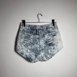 Short Jeans Detonado Mesclado Cintura Alta – Ariene – tam 42