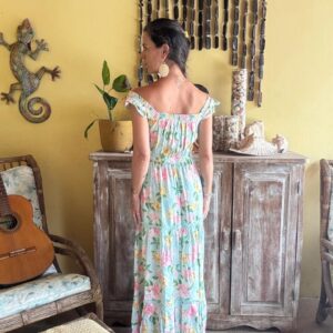Vestido Longo Ombro a Ombro Estampa Flores – Fuzarka – tam 13/14
