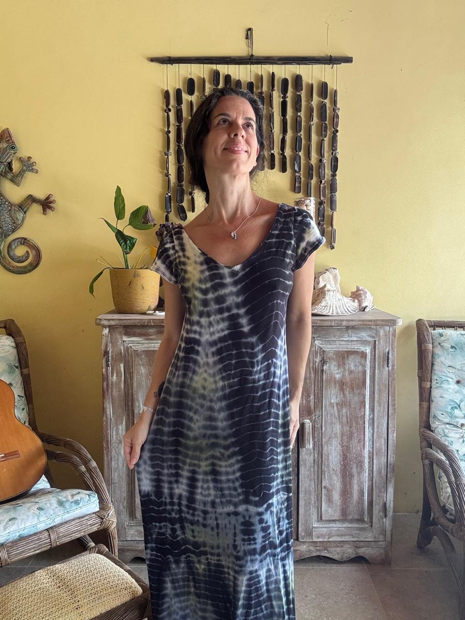 Vestido Longo Estampado Tie-Dye – Shoulder – tam P - Imagem 4