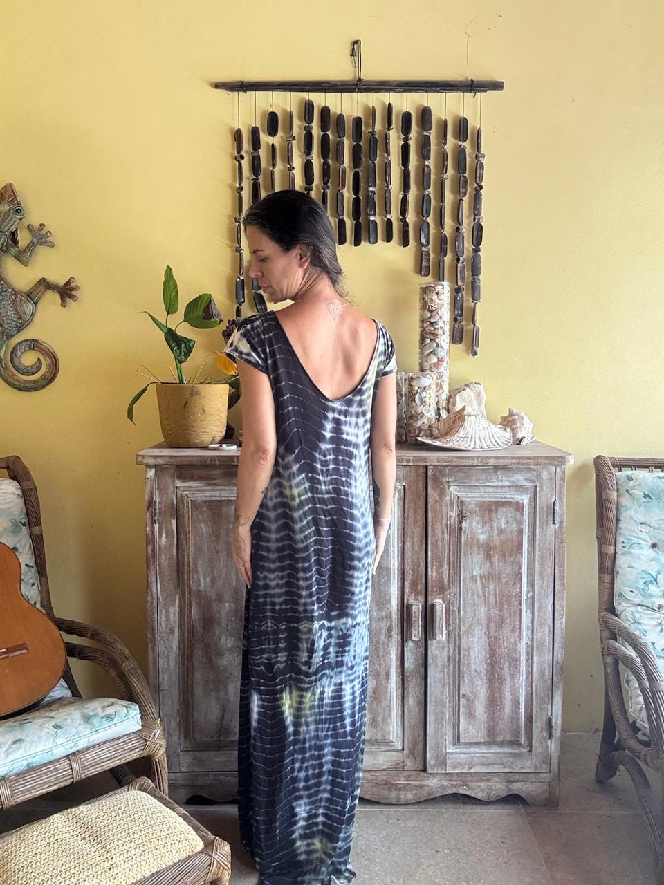 Vestido Longo Estampado Tie-Dye – Shoulder – tam P - Imagem 2