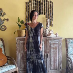 Vestido Longo Estampado Tie-Dye – Shoulder – tam P