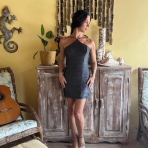 Vestido Curto Preto com Brilho – Bluesteel – tam P