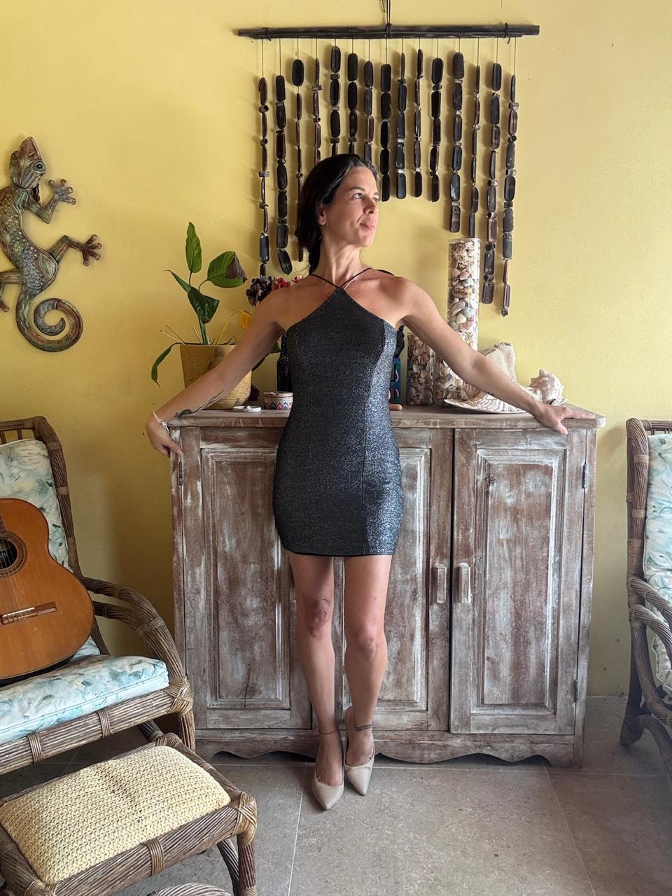 Vestido Curto Preto com Brilho – Bluesteel – tam P - Imagem 6