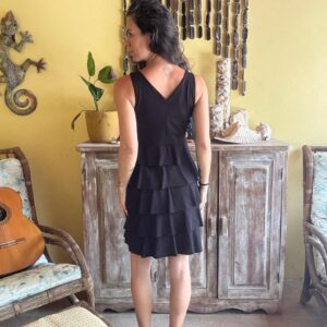 Vestido preto de babados – tam P