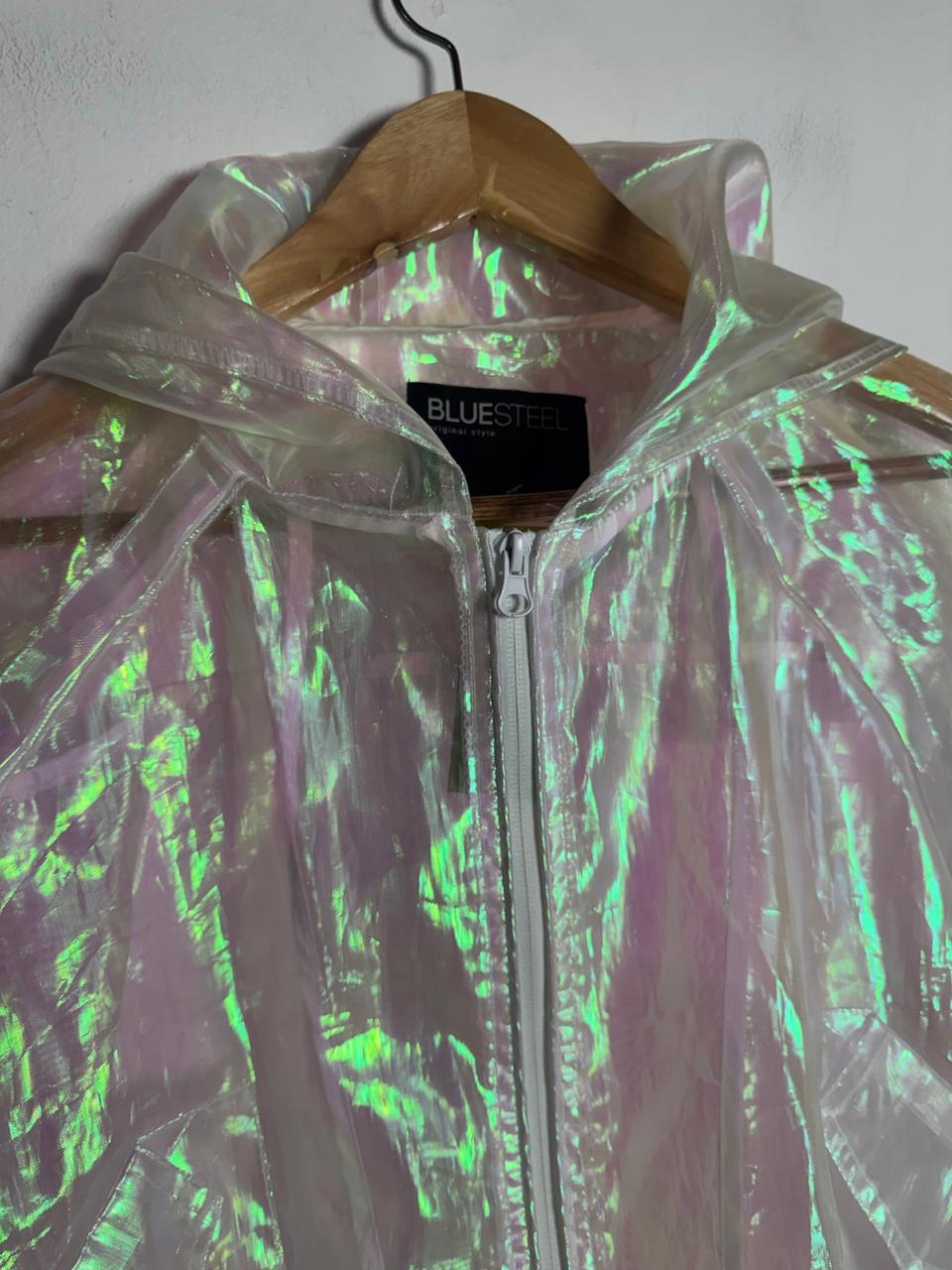 Casaco Transparente Iridescente com Capuz – Bluesteel – tam GG - Imagem 3